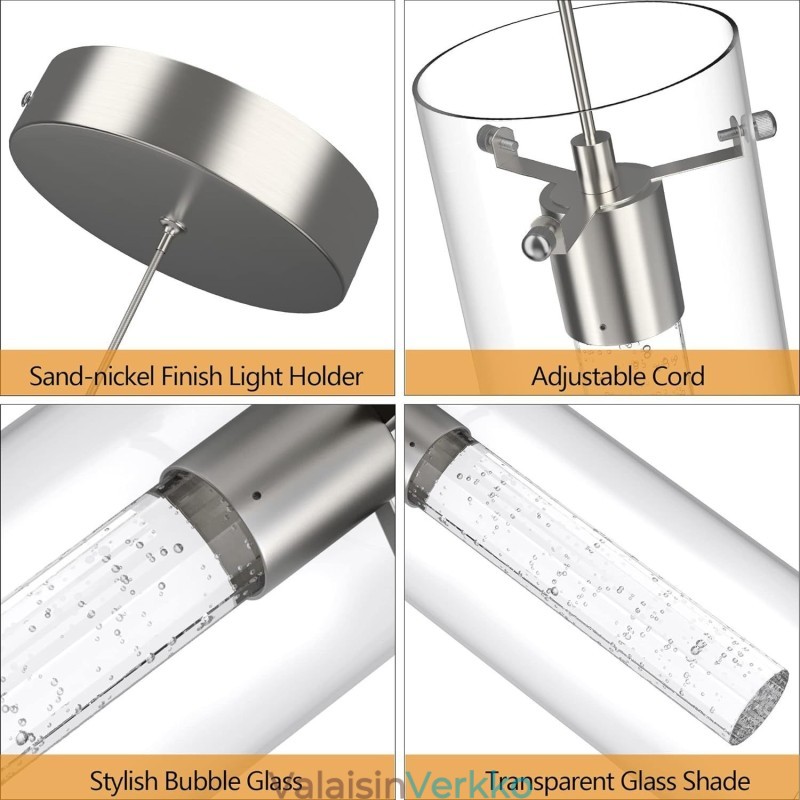 3 kevyttä taiteellista riippuvalaisinta lasivarjostimilla G4 polttimojalka