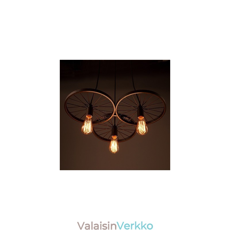 Loft Retro-riippuvalaisimet Amerikkalaiset maan takorautaiset kattokruunu teolliset pyörät