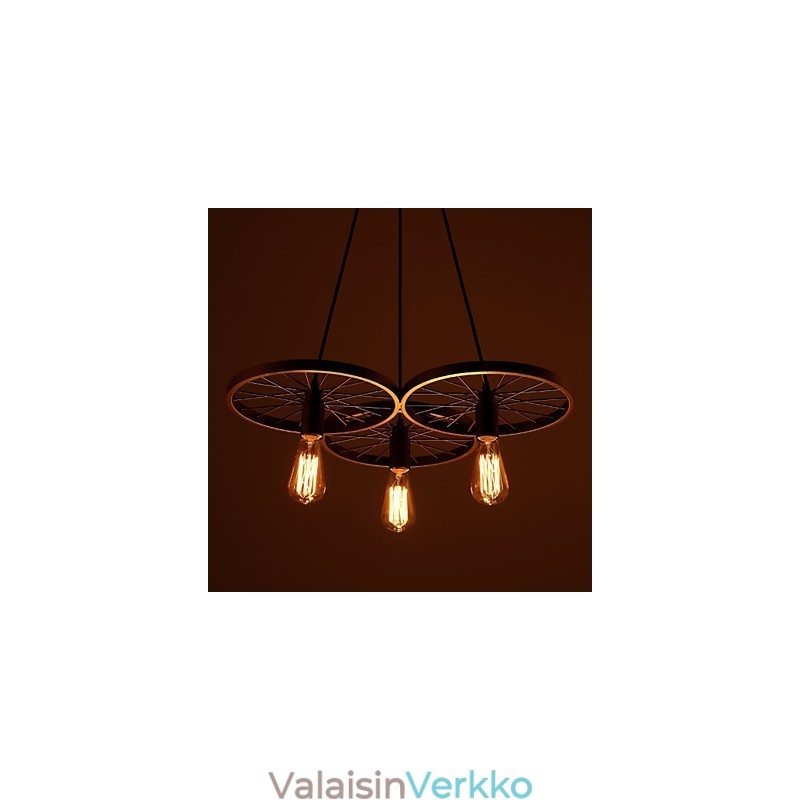 Loft Retro-riippuvalaisimet Amerikkalaiset maan takorautaiset kattokruunu teolliset pyörät