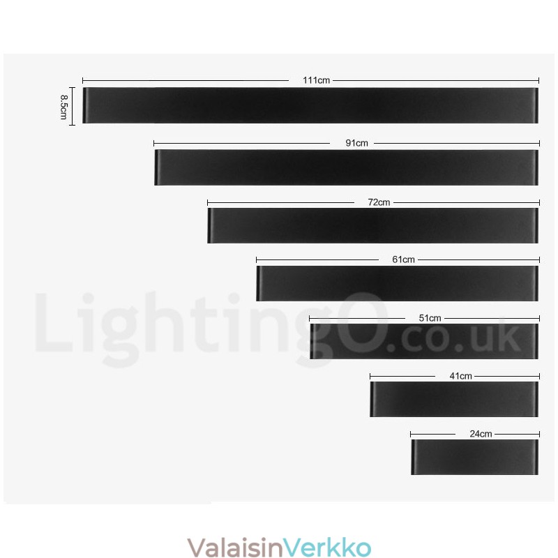 Pitkät modernit nykyaikaiset seinävalaisimet ja lamput sisätilojen metalliseen seinävalaisimeen IP 44 kylpyhuoneeseen, makuuhuoneeseen, olohuoneeseen