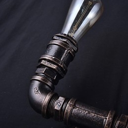 2 valoa Vintage-metallinen vesiputkiseinälamppu Edison-polttimolla
