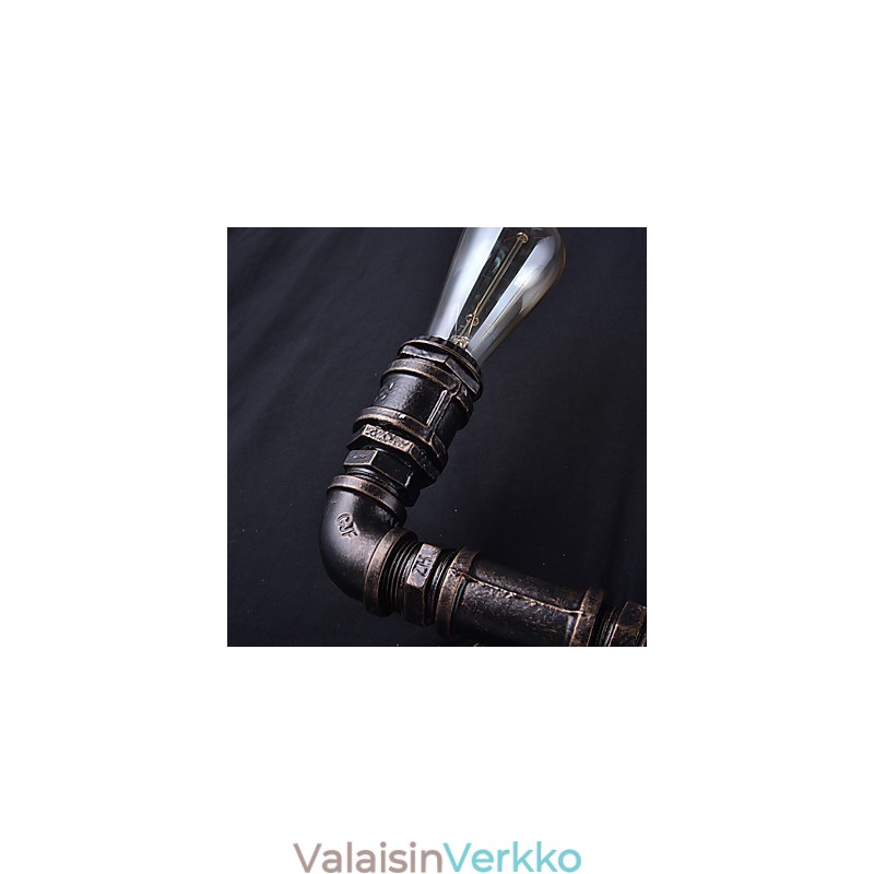 2 valoa Vintage-metallinen vesiputkiseinälamppu Edison-polttimolla