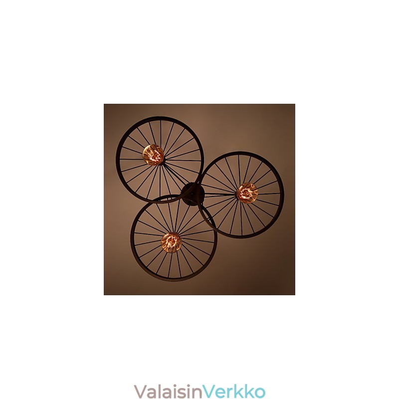 Loft Retro-riippuvalaisimet Amerikkalaiset maan takorautaiset kattokruunu teolliset pyörät