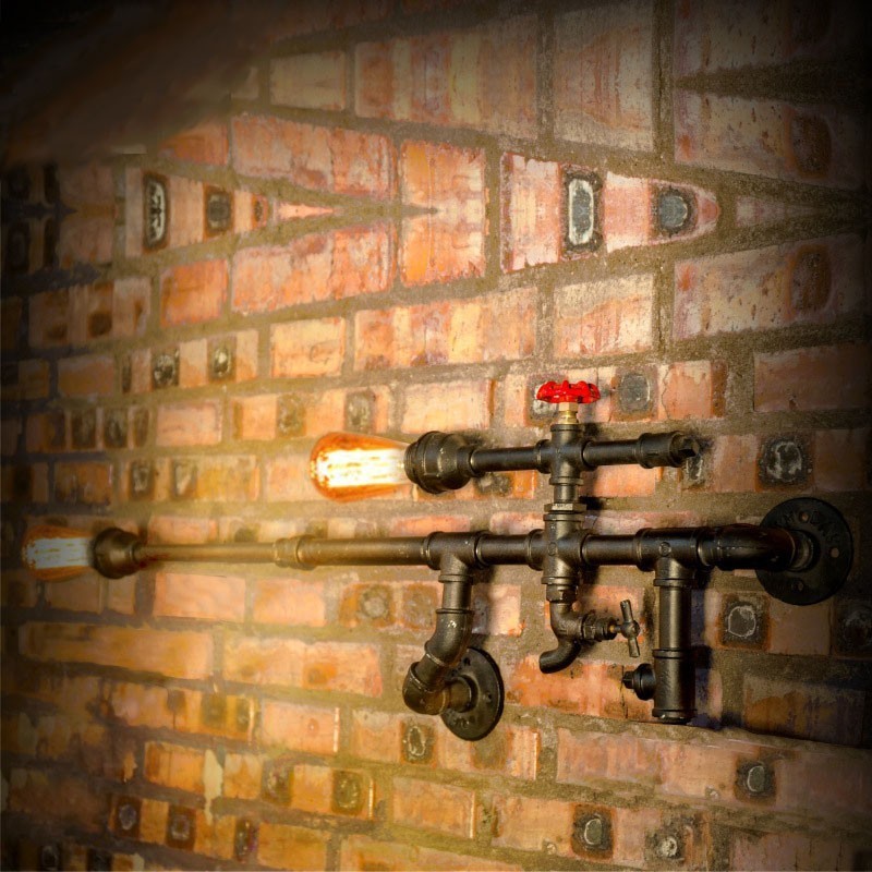 Vintage teollisuusseinälamppu Kylpyhuone Keittiö Ruokailu Pipe Edison Light Luxury Ruokailu Baarilamput Lamparas FJ DB2 014A0