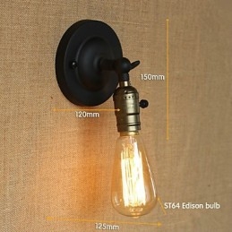 Edison Hehkulamppu käytävä Retro Minimalistinen sängyn vieressä käytävä kahvila Terassi Channel Mini seinävalaisin