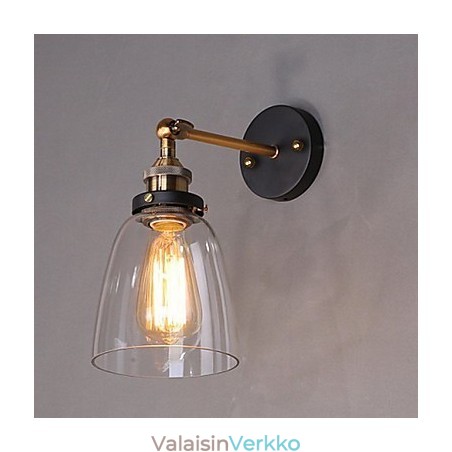 Teollinen Edison Simplicity lasiseinälamppu metallijalustalla ruokasalin työhuone toimisto eteisen seinävalaisin Teollinen Edison Simplicity lasiseinälamppu metallijalustalla ruokasalin työhuone toimisto eteisen seinävalaisin