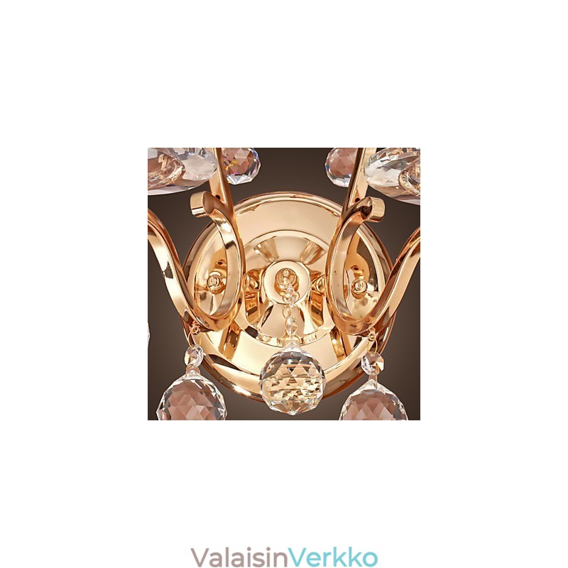 Kultainen kristalli seinävalaisin kahdella valolla