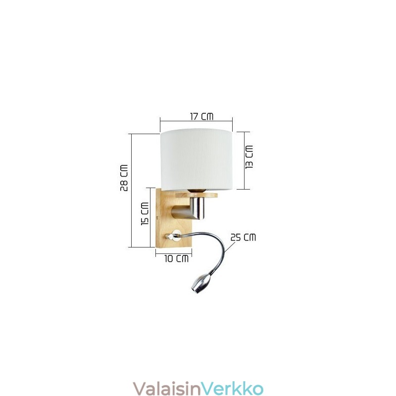 Seinävalaisin yksi valo lukuvalolla