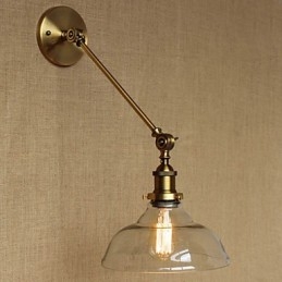 Rautalasi pronssi messinkivarsi tyylinen retro luova amerikkalainen maalaishalli makuuhuoneen seinävalaisin