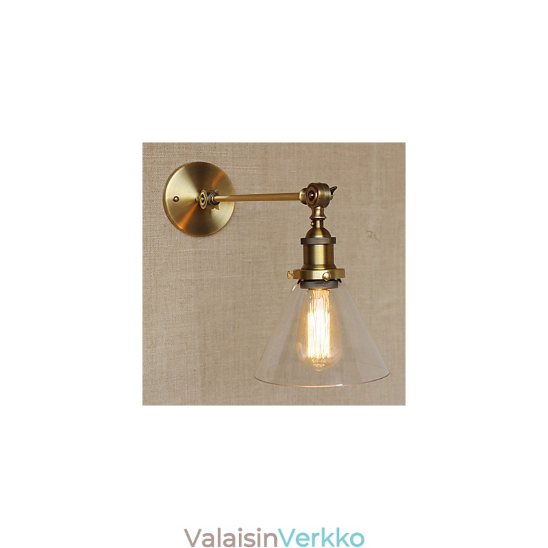 Rautalasi pronssi messinkivarsi tyylinen retro luova amerikkalainen maalaishalli makuuhuoneen seinävalaisin