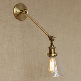 Rautalasi pronssi messinkivarsi tyylinen retro luova amerikkalainen maalaishalli makuuhuoneen seinävalaisin