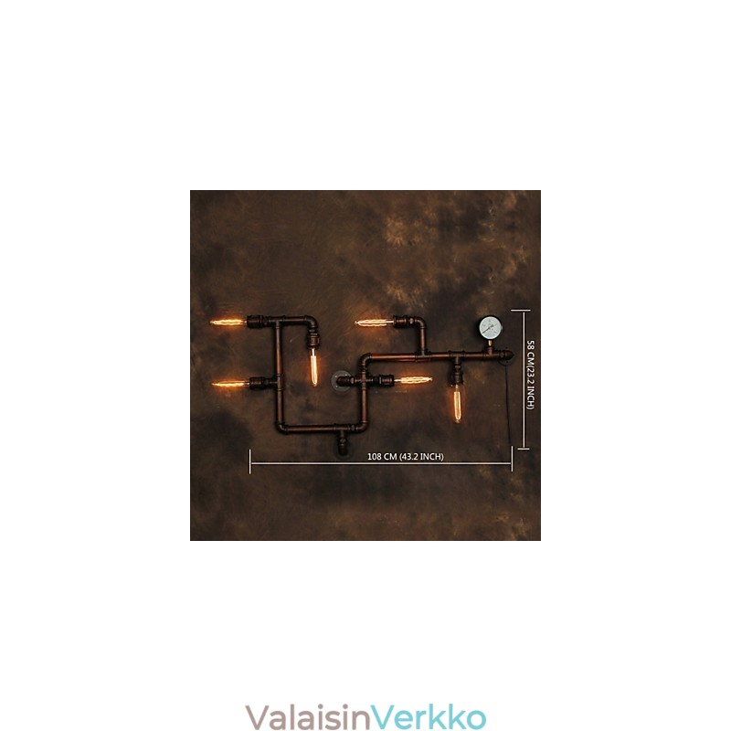Seinävalaisin Seinälamput 6 valoa pronssi, suomalainen teollinen tyyli maalaismainen Lodge Metal