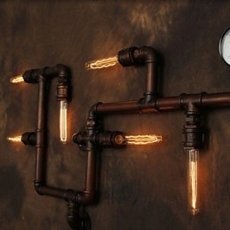 Seinävalaisin Seinälamput 6 valoa pronssi, suomalainen teollinen tyyli maalaismainen Lodge Metal