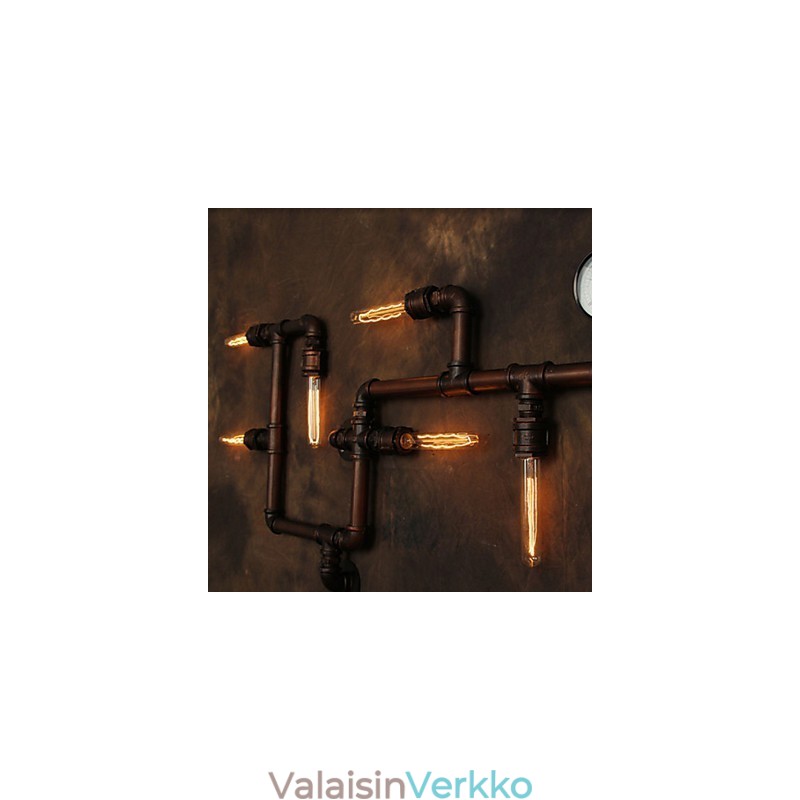 Seinävalaisin Seinälamput 6 valoa pronssi, suomalainen teollinen tyyli maalaismainen Lodge Metal