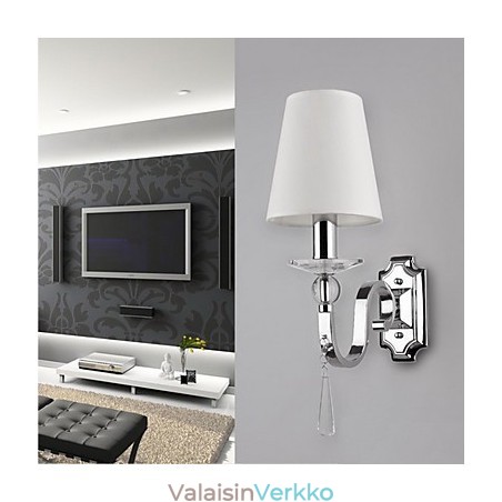 Lämmin valkoinen seinävalaisin kristallipisaroilla Lämmin valkoinen seinävalaisin kristallipisaroilla