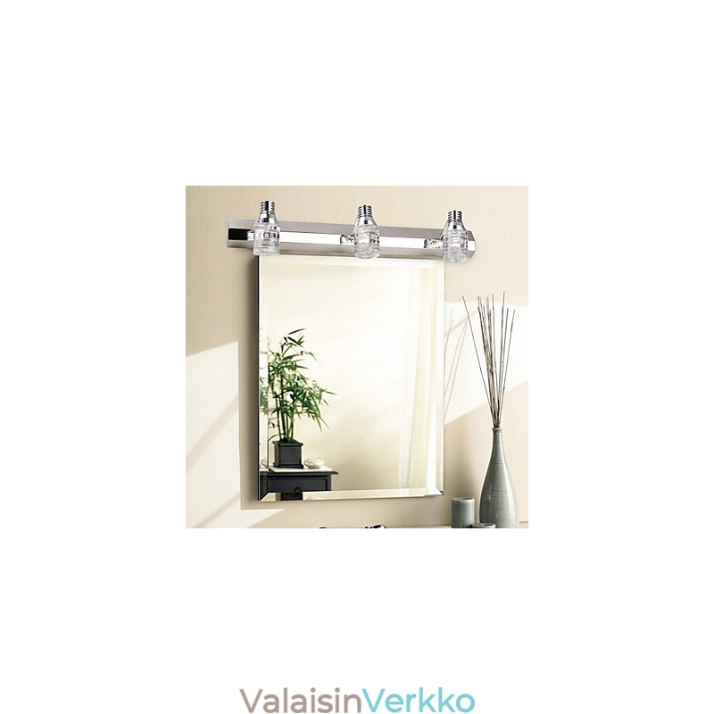 Moderni seinävalaisin lasikuplavarjostimella, peilin edessä