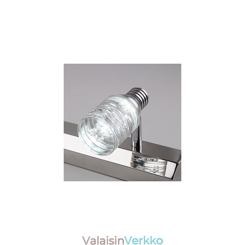 Moderni seinävalaisin lasikuplavarjostimella, peilin edessä