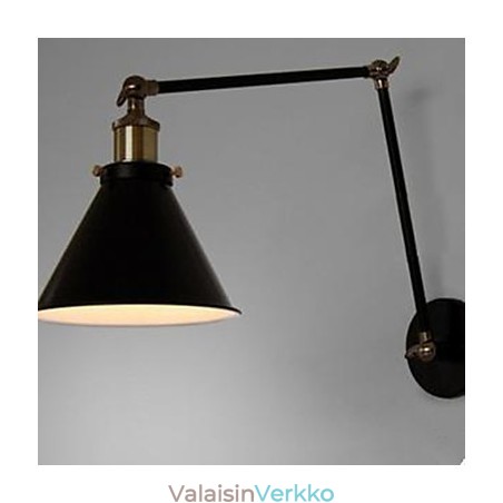 Industrial Nostalgia Personality Loft Black Umbrella Section Double seinävalaisin Industrial Nostalgia Personality Loft Black Umbrella Section Double seinävalaisin