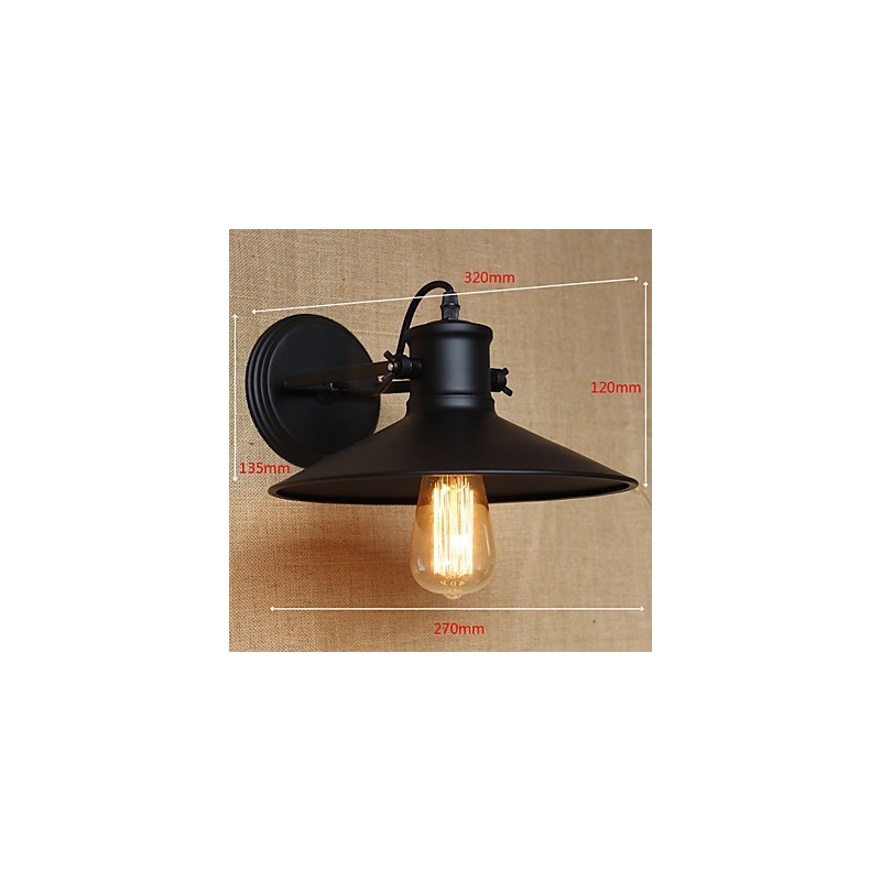 Retro Moderni Creative Industrial Wind Black Paint Shop Varasto Baari Kahvila Hotelli Rautainen seinälamppu