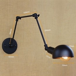 Persoonallinen pitkävarsi Säädettävä kulmatanko Kolme retro-olohuonelamppua Valaistus Koristeellinen seinävalaisin