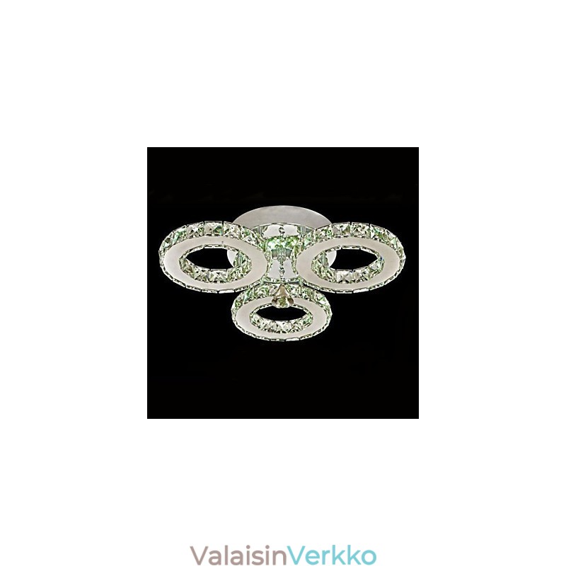 Crystal Flush Mount 3 Lights Moderni läpinäkyvä galvanointi ruostumatonta terästä