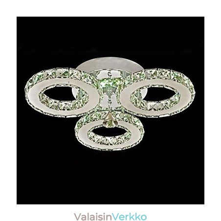 Crystal Flush Mount 3 Lights Moderni läpinäkyvä galvanointi ruostumatonta terästä Crystal Flush Mount 3 Lights Moderni läpinäkyvä galvanointi ruostumatonta terästä