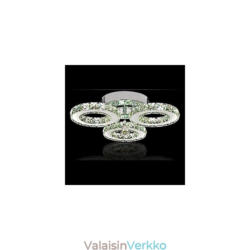 Crystal Flush Mount 3 Lights Moderni läpinäkyvä galvanointi ruostumatonta terästä