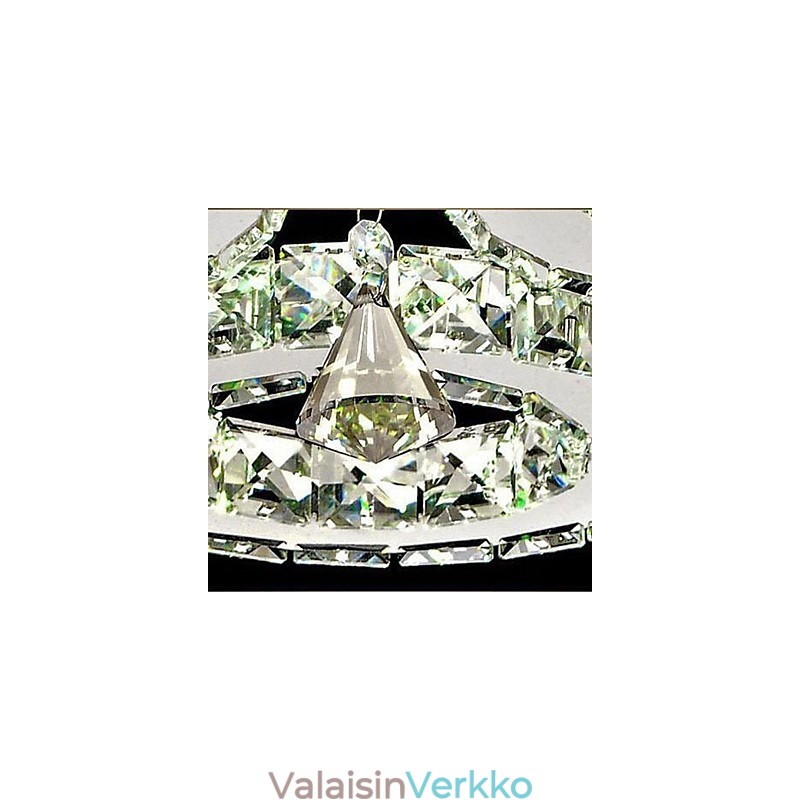 Crystal Flush Mount 3 Lights Moderni läpinäkyvä galvanointi ruostumatonta terästä