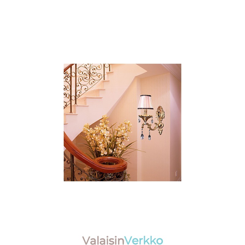 Tyylikäs vaaleanpunainen kristalliseinävalaisin