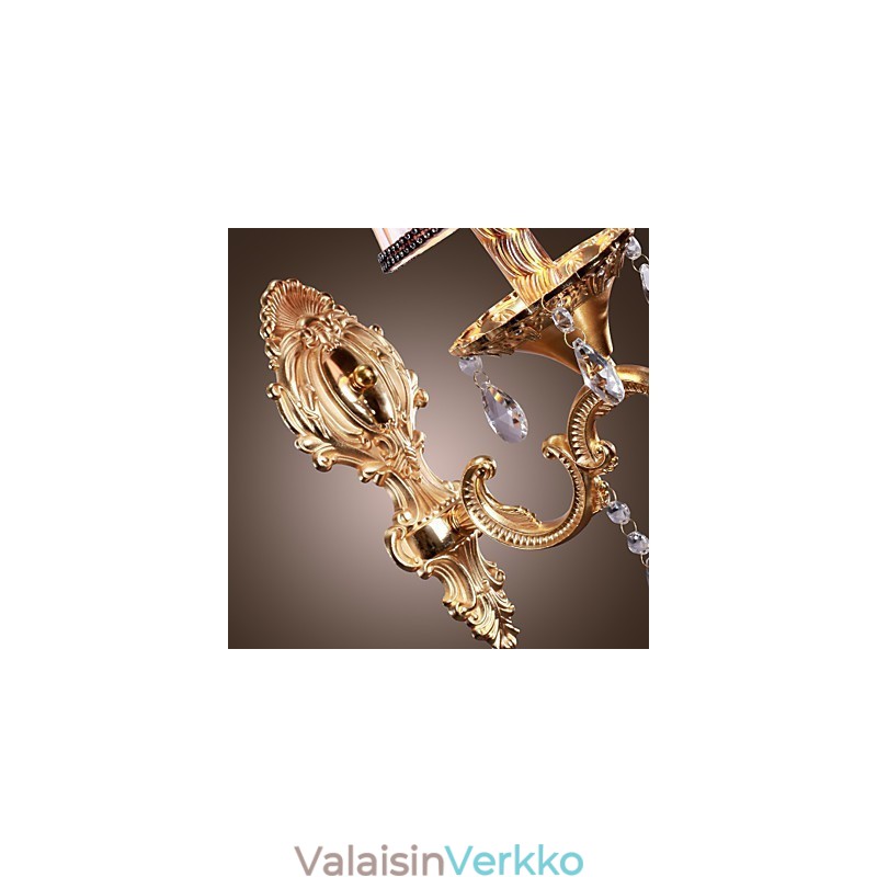 Tyylikäs vaaleanpunainen kristalliseinävalaisin