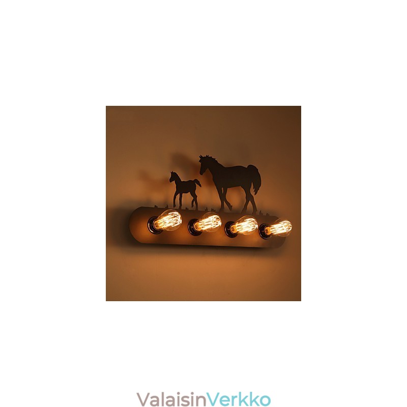 American Village Pastoral LOFT Style Makuuhuone käytävä Rauta Retro Wild Horse seinävalaisimet Ilmainen toimitus