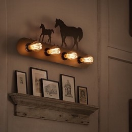 American Village Pastoral LOFT Style Makuuhuone käytävä Rauta Retro Wild Horse seinävalaisimet Ilmainen toimitus