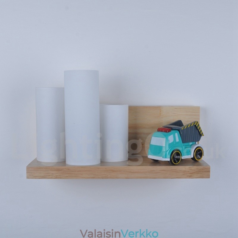 Minityyliset seinävalaisimet lasivarjostimilla Moderni nykyaikainen puinen bambuseinävalaisin