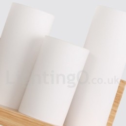 Minityyliset seinävalaisimet lasivarjostimilla Moderni nykyaikainen puinen bambuseinävalaisin