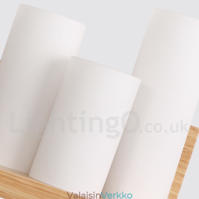 Minityyliset seinävalaisimet lasivarjostimilla Moderni nykyaikainen puinen bambuseinävalaisin