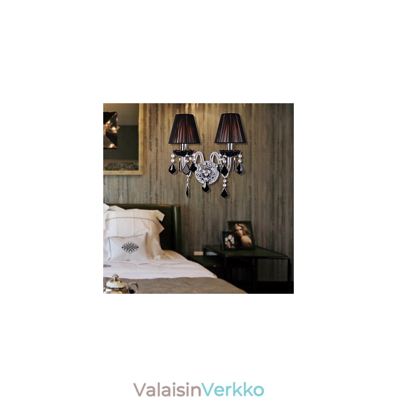 Kristalli seinävalaisin 2 valolla kangasvarjostimessa