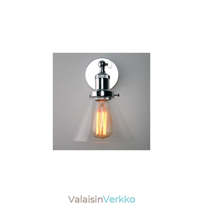 Art Deco -seinävalaisin lasikartiolla