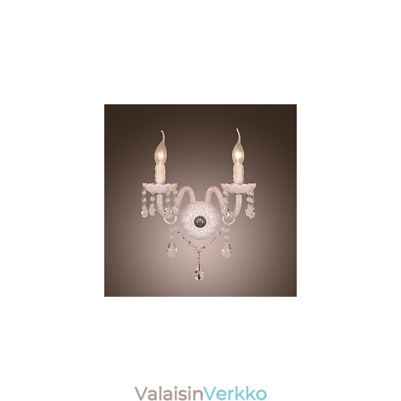 Kristallinen seinävalaisin 2 kynttilälampulla