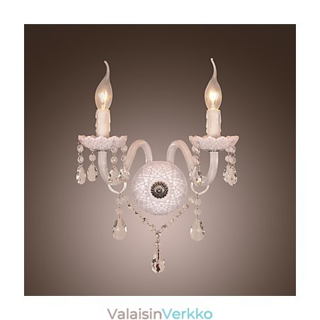 Kristallinen seinävalaisin 2 kynttilälampulla
