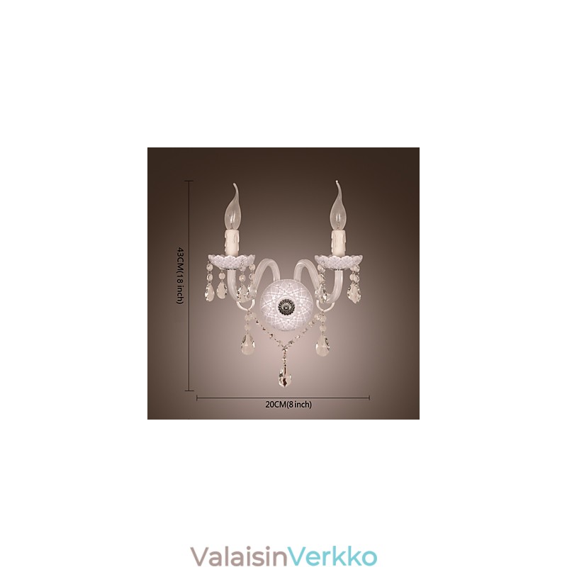 Kristallinen seinävalaisin 2 kynttilälampulla