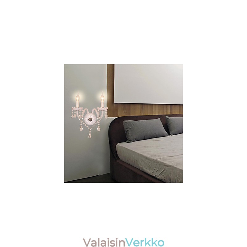 Kristallinen seinävalaisin 2 kynttilälampulla