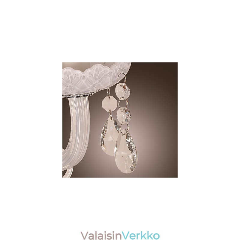 Kristallinen seinävalaisin 2 kynttilälampulla