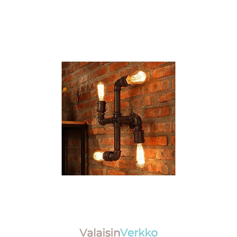 Retro Bar Iron Seinävalaisimet Mini Style Rustic Lodge Metal