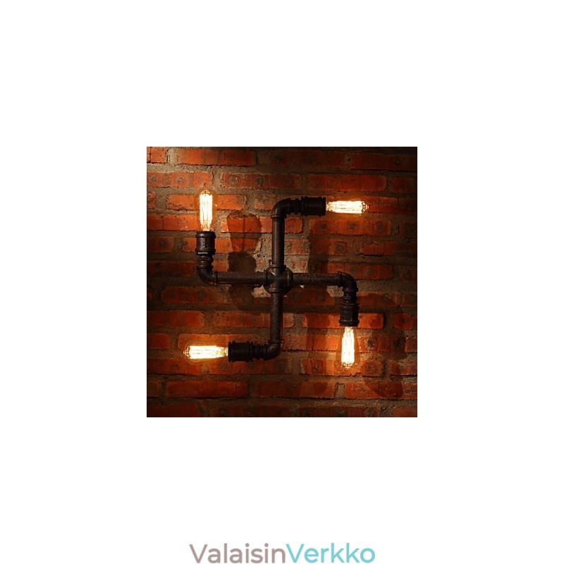 Retro Bar Iron Seinävalaisimet Mini Style Rustic Lodge Metal