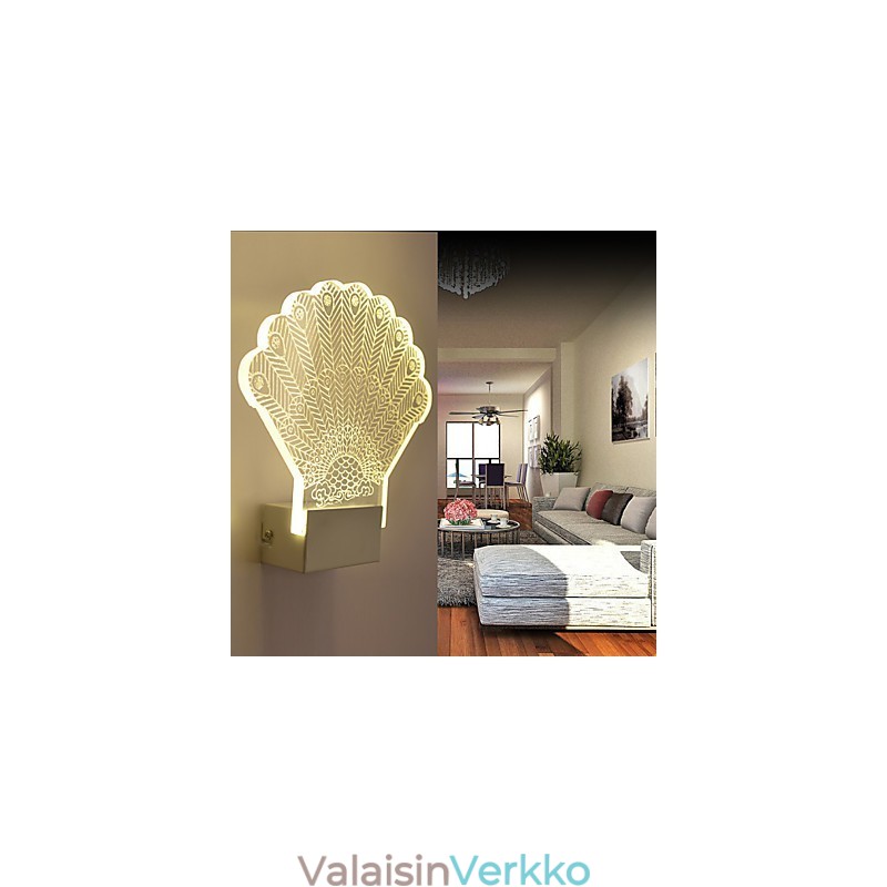 Akryyliseinävalaisin PVC-lamppu Valo moderni nykyaikainen metalli