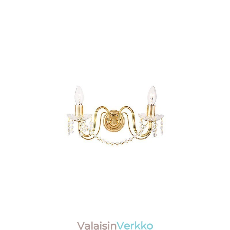 Kultainen kristalli seinävalaisin 2 valolla