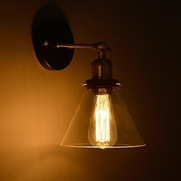 Retro-seinävalaisin kukka-lasivarjostimella ja metallikiinnikkeellä