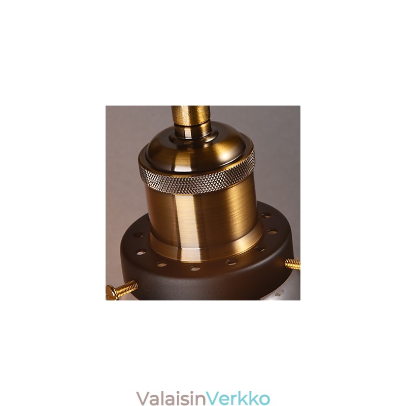 Retro-seinävalaisin kukka-lasivarjostimella ja metallikiinnikkeellä