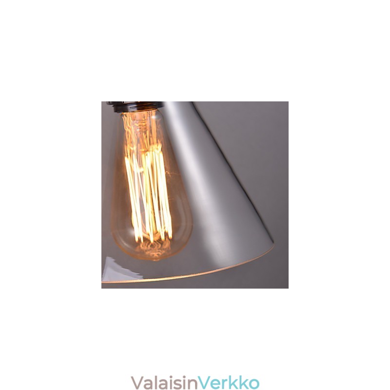 Retro-seinävalaisin kukka-lasivarjostimella ja metallikiinnikkeellä