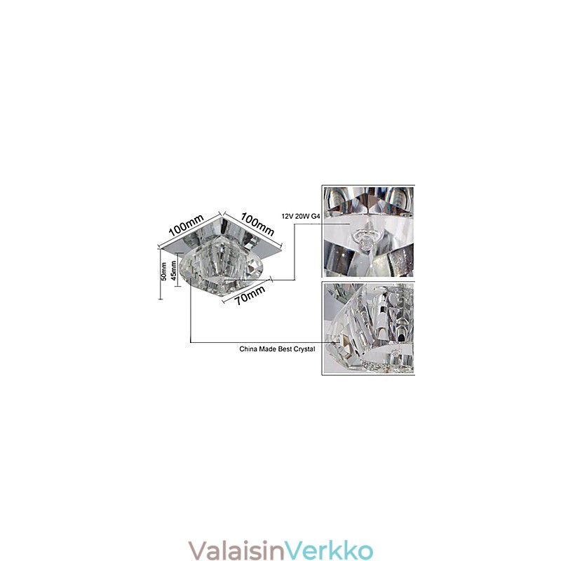 Moderni nykyaikainen Crystal Mini Style uppoteline